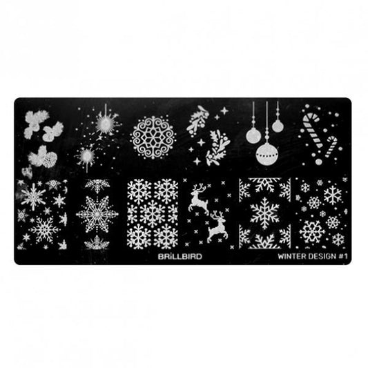 Nail stamp plate - Winter Design